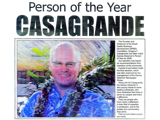 Gregory F Casagrande - Person of the Year