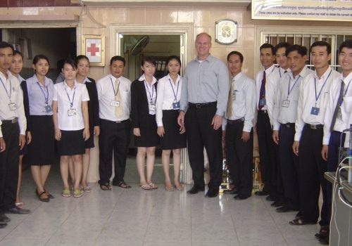 Gregory F Casagrande gathered with the leadership team of ACLEDA MicroBank in Phnom Penh, Cambodia.